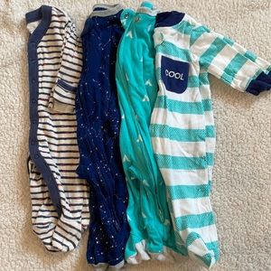 4 pair new born mixed brand pajamas